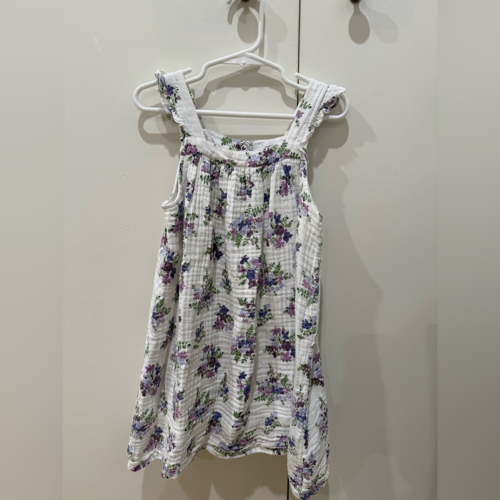 Angel Dear White and Purple Floral Kids Dress